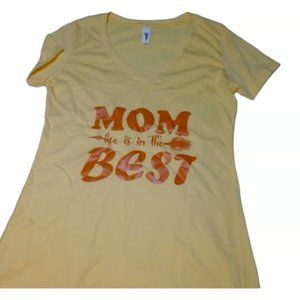 Next Level Yellow Mom Life is the best Medium shirt Hand Made